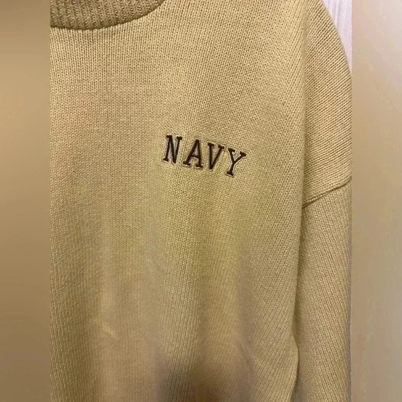 Vintage Navy Sweater Grandpacore, - Picture 2 of 8